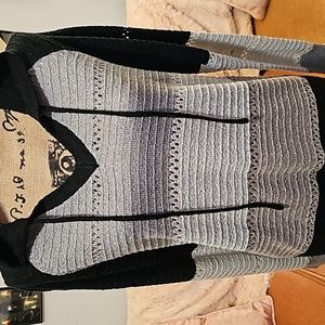 NWOT - Never Worn! Black & Gray Colorblock Hooded Sweater